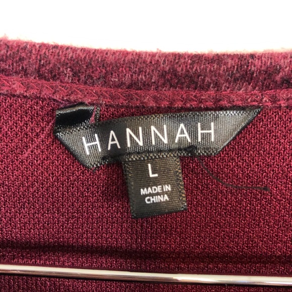 Hannah muted red ruffle cuff round neck top - Picture 5 of 8